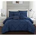 Chic Home Chic Home BCS10322-US King Size Zita Comforter Bed Set; Navy - 10 Piece BCS10322-US